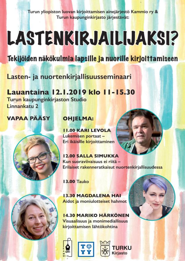 Lastenkirjailijaksi? - tapahtuman juliste